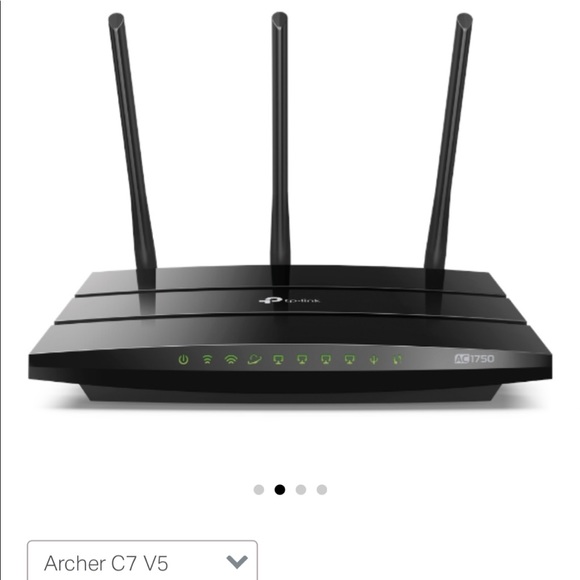 Used electronic equipment, Black TP-Link AC1750 router. - Picture 1 of 6